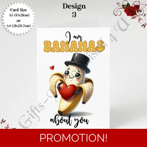 A5 or A4 Greeting Card - Valentine's Day / Love - Food Puns - Humour - D.3