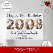 A5 or A4 Personalised Greeting Card - Flowers - Happy Birthday - Any Relation / Age / Name - D.4.1