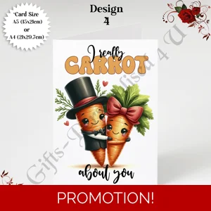 A5 or A4 Greeting Card - Valentine's Day / Love - Food Puns - Humour - D.4