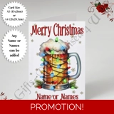A5 or A4 Personalised Card - Merry Chr.. A5 or A4 Personalised Card - Merry Chr..