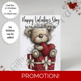 A5 or A4 Personalised Card - Happy Val.. A5 or A4 Personalised Card - Happy Val..