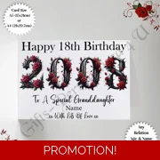 A5 or A4 Personalised Greeting Card - Flowers - Happy Birthday - Any Relation / Age / Name - D.5.1