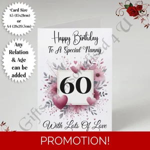 A5 or A4 Personalised Greeting Card - Happy Birthday - Any Age / Relation - D.5