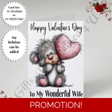 A5 or A4 Personalised Card - Happy Val..