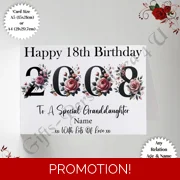 A5 or A4 Personalised Greeting Card - Flowers - Happy Birthday - Any Relation / Age / Name - D.6.1