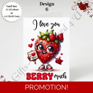 A5 or A4 Greeting Card - Valentine's Day / Love - Food Puns - Humour - D.6