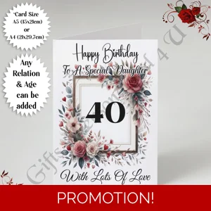 A5 or A4 Personalised Greeting Card - Happy Birthday - Any Age / Relation - D.7