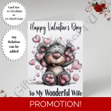 A5 or A4 Personalised Card - Happy Val..