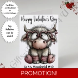 A5 or A4 Personalised Card - Happy Val..