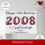 A5 or A4 Personalised Greeting Card - Flowers - Happy Birthday - Any Relation / Age / Name - D.8.1