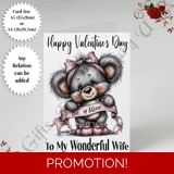 A5 or A4 Personalised Card - Happy Val.. A5 or A4 Personalised Card - Happy Val..