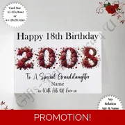 A5 or A4 Personalised Greeting Card - Flowers - Happy Birthday - Any Relation / Age / Name - D.9.1