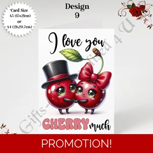 A5 or A4 Greeting Card - Valentine's Day / Love - Food Puns - Humour - D.9