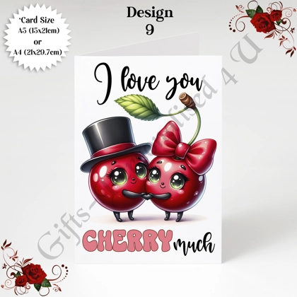A5 or A4 Greeting Card - Valentine's Day / Love - Food Puns - Humour - D.9 A5 or A4 Greeting Card - Valentine's Day / Love - Food Puns - Humour - D.9
