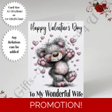 A5 or A4 Personalised Card - Happy Val..