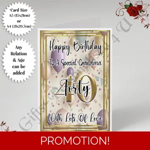 A5 or A4 Personalised Greeting Card - Happy Birthday - Balloons - Any Age / Relation - D.1