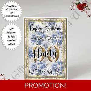 A5 or A4 Personalised Greeting Card - Happy Birthday - Floral - Any Age / Relation - D.1
