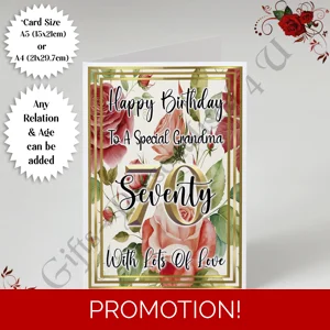 A5 or A4 Personalised Greeting Card - Happy Birthday - Floral - Any Age / Relation - D.3