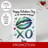 A5 or A4 Personalised Card - Happy Val.. A5 or A4 Personalised Card - Happy Val..