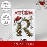 A5 or A4 Personalised Card - Merry Chr.. A5 or A4 Personalised Card - Merry Chr..