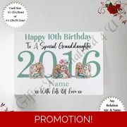 A5 or A4 Personalised Greeting Card - Happy Birthday - Whimsical - Any Relation Name Age - D.2