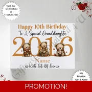 A5 or A4 Personalised Greeting Card - Happy Birthday - Whimsical - Any Relation Name Age - D.5