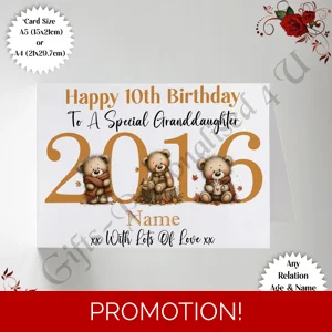 A5 or A4 Personalised Greeting Card - Happy Birthday - Whimsical - Any Relation Name Age - D.5