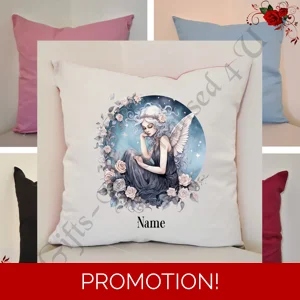 Personalised 16″ Cushion - Gothic Fairy - Name - Design 10