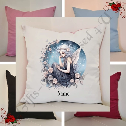 Personalised 16″ Cushion - Gothic Fairy - Name - Design 10 Personalised 16″ Cushion - Gothic Fairy - Name - Design 10