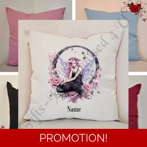 Personalised 16″ Cushion - Gothic Fairy - Name - Design 11