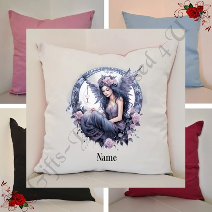 Personalised 16″ Cushion - Gothic Fairy - Name - Design 12 Personalised 16″ Cushion - Gothic Fairy - Name - Design 12