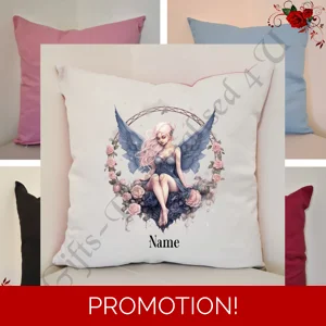 Personalised 16″ Cushion - Gothic Fairy - Name - Design 13