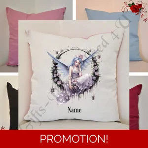 Personalised 16″ Cushion - Gothic Fairy - Name - Design 15