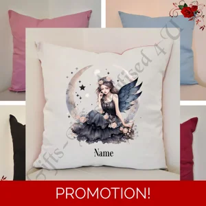 Personalised 16″ Cushion - Gothic Fairy - Name - Design 17