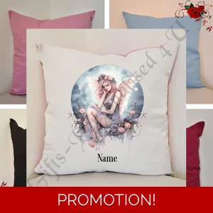 Personalised 16″ Cushion - Gothic Fairy - Name - Design 18