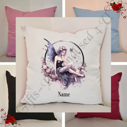 Personalised 16″ Cushion - Gothic Fairy - Name - Design 1 Personalised 16″ Cushion - Gothic Fairy - Name - Design 1