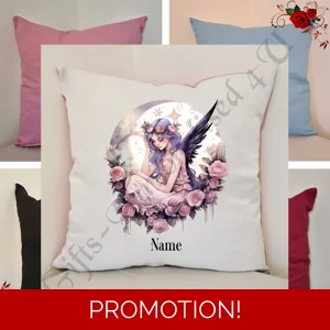 Personalised 16″ Cushion - Gothic Fairy - Name - Design 2