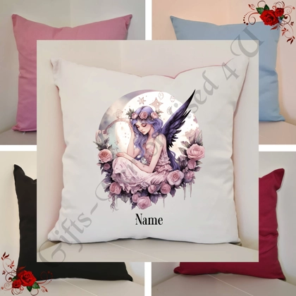 Personalised 16″ Cushion - Gothic Fairy - Name - Design 2 Personalised 16″ Cushion - Gothic Fairy - Name - Design 2