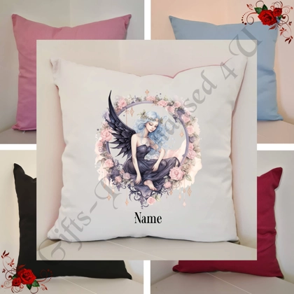 Personalised 16″ Cushion - Gothic Fairy - Name - Design 3 Personalised 16″ Cushion - Gothic Fairy - Name - Design 3