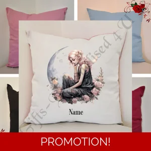 Personalised 16″ Cushion - Gothic Fairy - Name - Design 6