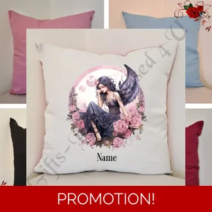 Personalised 16″ Cushion - Gothic Fairy - Name - Design 7