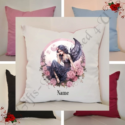 Personalised 16″ Cushion - Gothic Fairy - Name - Design 7 Personalised 16″ Cushion - Gothic Fairy - Name - Design 7