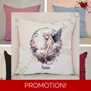 Personalised 16″ Cushion - Gothic Fairy - Name - Design 8