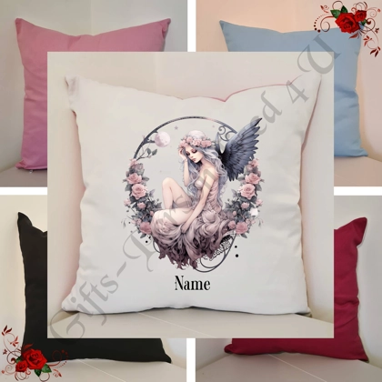 Personalised 16″ Cushion - Gothic Fairy - Name - Design 8 Personalised 16″ Cushion - Gothic Fairy - Name - Design 8