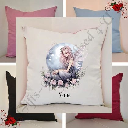 Personalised 16″ Cushion - Gothic Fairy - Name - Design 9 Personalised 16″ Cushion - Gothic Fairy - Name - Design 9