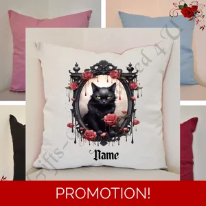 Personalised 16″ Cushion - Gothic - Name - Design 1