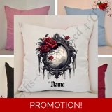 Personalised 16″ Cushion - Gothic - Na..