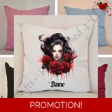 Personalised 16″ Cushion - Gothic - Na..