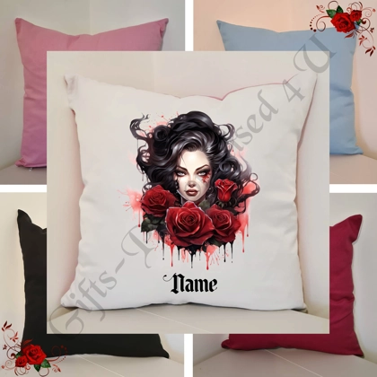 Personalised 16″ Cushion - Gothic - Name - Design 4 Personalised 16″ Cushion - Gothic - Name - Design 4