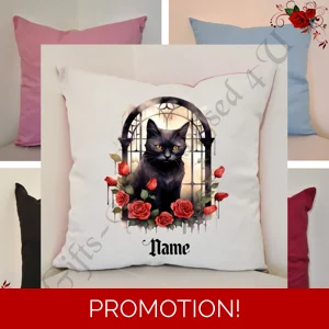 Personalised 16″ Cushion - Gothic - Name - Design 5